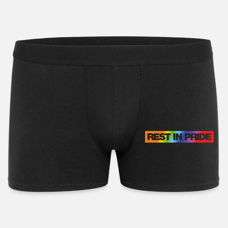 REST IN PRIDE (R.I.P.) Rainbow - Männer Boxer Shorts - Schwarz