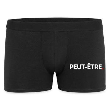 VIELLEICHT | Minimalistischer humoristischer Ausdruck - Männer Boxer Shorts - Schwarz - Vorne