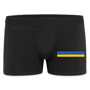 Ukraine Flagge Minimal - Fahne Fan Streifen Design - Männer Boxer Shorts - Schwarz - Vorne