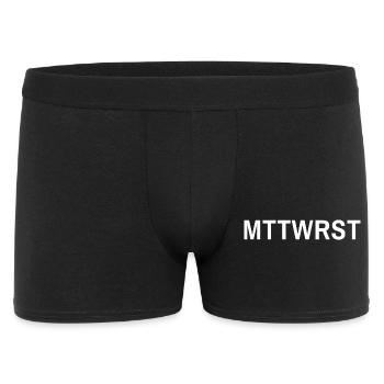 MTTWRST Typo White - Männer Boxer Shorts - Schwarz - Vorne