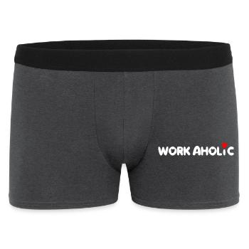 worker workaholic travailler - Boxer Homme - charbon - Devant