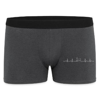 Battement de cœur ECG chat - Boxer Homme - charbon - Devant