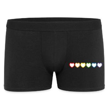 Regenbogen LGBT Herzen white lgbt tshirt - Männer Boxer Shorts - Schwarz - Vorne
