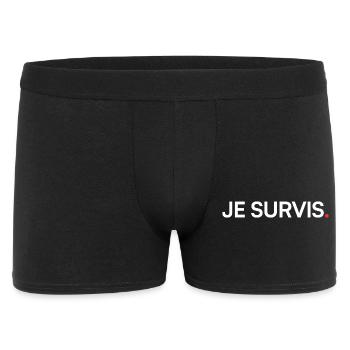 Ich überlebe Humor und moderne Einstellung - Männer Boxer Shorts - Schwarz - Vorne