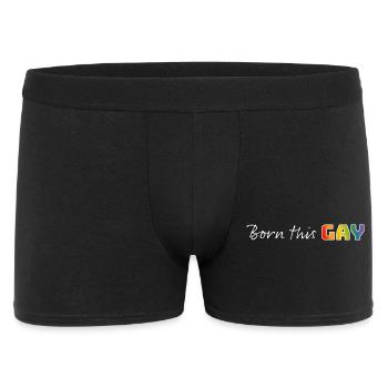 Rainbow born this gay | LGBT lgbtqi queer - Men's Boxer Shorts - black - Front
