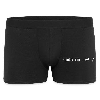 Sudo rm rf - Männer Boxer Shorts - Schwarz - Vorne