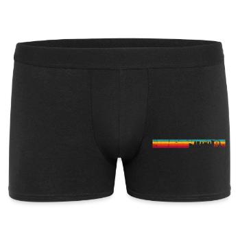 Retro Skyline Sonnenuntergang Silhouette - Männer Boxer Shorts - Schwarz - Vorne
