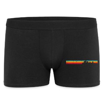 Sunset City Silhouette Farbverlauf - Männer Boxer Shorts - Schwarz - Vorne