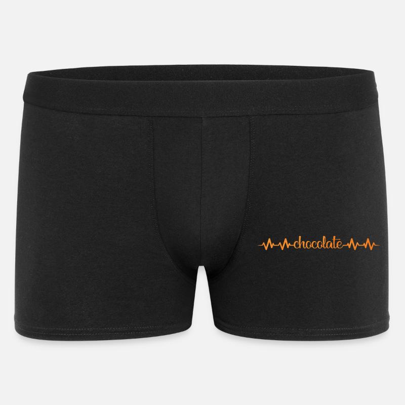 Herzschlag Schokolade Muster - Männer Boxer Shorts - Schwarz