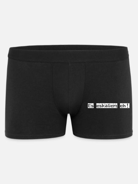 Es eskaliert eh! - Männer Boxer Shorts - Schwarz