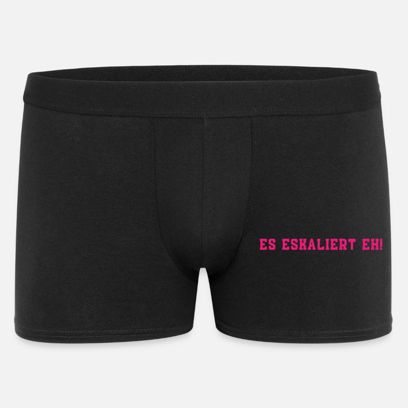 Es eskaliert eh! - Männer Boxer Shorts - Schwarz