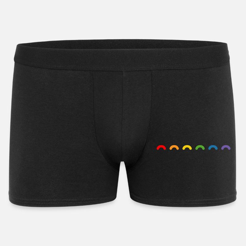 Regenbogen round rainbow - Männer Boxer Shorts - Schwarz