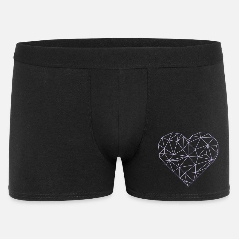 herz - Männer Boxer Shorts - Schwarz