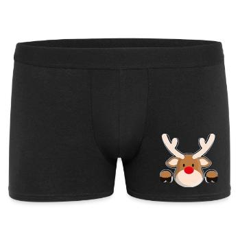 Rudolphs freundlicher Rentierkopf - Männer Boxer Shorts - Schwarz - Vorne