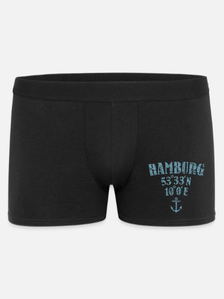 Hamburg Koordinaten - Männer Boxer Shorts - Schwarz