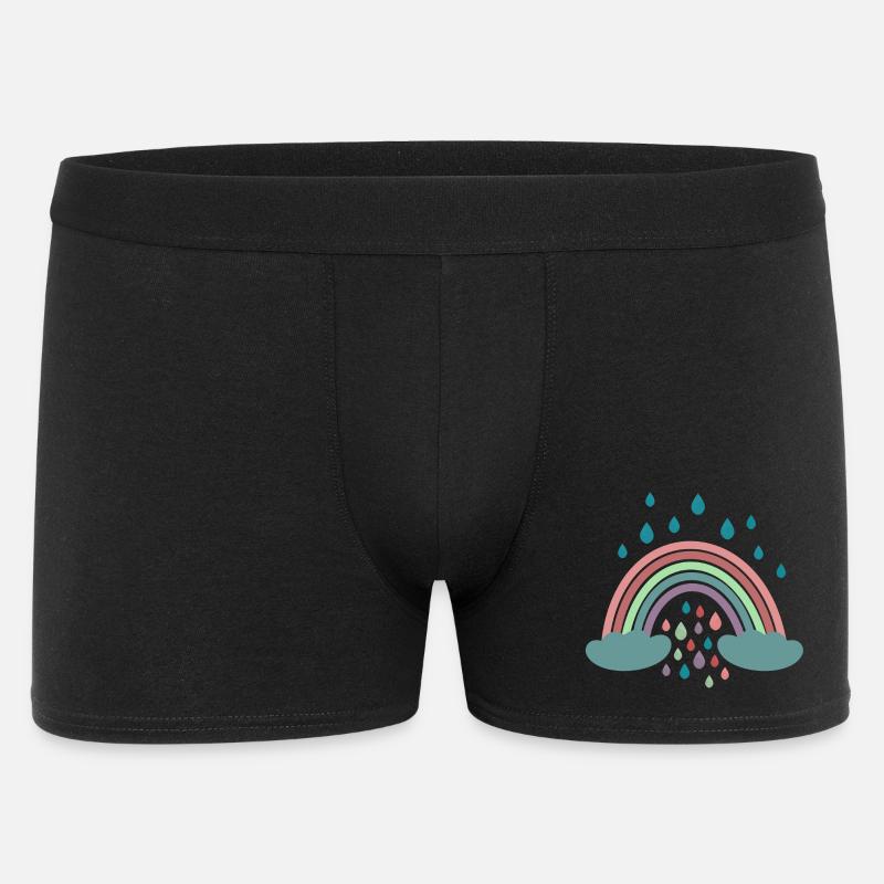 Happy Rainbow Regenbogen Design - Männer Boxer Shorts - Schwarz