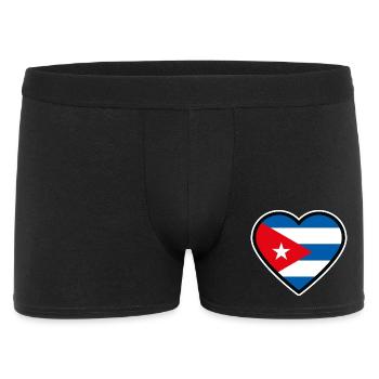 kuba flagge herz - Männer Boxer Shorts - Schwarz - Vorne