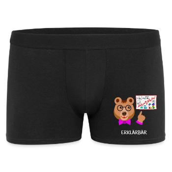 Explainer bear, teacher funny bear intelligent, smart - Men's Boxer Shorts - black - Front