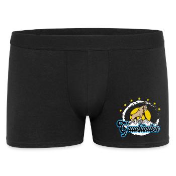 Graubünden Steinbock Summit - Männer Boxer Shorts - Schwarz - Vorne