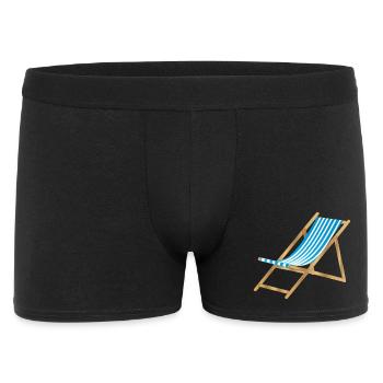 chaise longue marine rayée bleu blanc - Boxer Homme - noir - Devant
