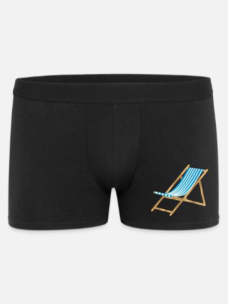 blue white striped maritime deckchair - Men's Boxer Shorts - black