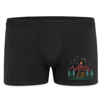Camping Mountains Night Tent Nature Outdoor Adventure - Men's Boxer Shorts - black - Front