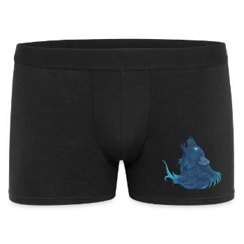 Heulender blauer Wolf - Guide Loup Bleu - Männer Boxer Shorts - Schwarz - Vorne