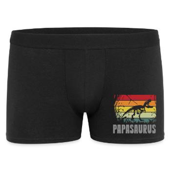 Papasaurus Papa Dinosaure Fête des Pères Journée des Hommes - Boxer Homme - noir - Devant