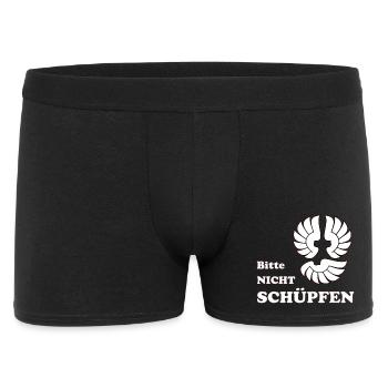 Bitte nicht Schüpfen - Männer Boxer Shorts - Schwarz - Vorne