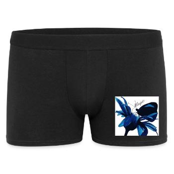 Blaues Blütenzauber mit Magic - Männer Boxer Shorts - Schwarz - Vorne