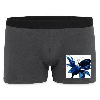 Blaues Blütenzauber mit Magic - Männer Boxer Shorts - Anthrazit - Vorne