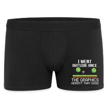 I Went Outside Once Pixel Meme - Men's Boxer Shorts - black - Front