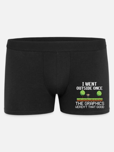 I Went Outside Once Pixel Meme - Men's Boxer Shorts - black