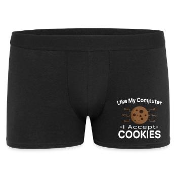 Ich akzeptiere Cookies Tech-Meme - Männer Boxer Shorts - Schwarz - Vorne