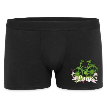 grünes Fahrrad mit ganz viel Liebe gestaltet - Männer Boxer Shorts - Schwarz - Vorne