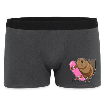 Biber Skater Skateboard - Männer Boxer Shorts - Anthrazit - Vorne