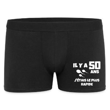 anniversaire, anniversaire 50 ans, 50 ans - Boxer Homme - noir - Devant