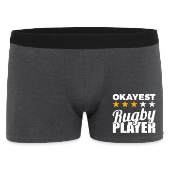 Funny rugby player - Men's Boxer Shorts - charcoal grey - Front