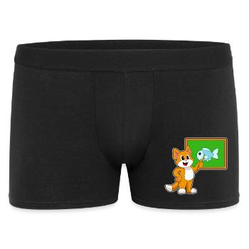 Cat Teacher Pointing Stick School - Men's Boxer Shorts - black - Front