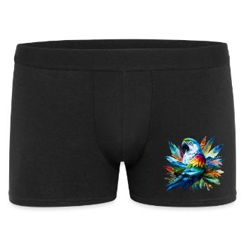 Papagei - Männer Boxer Shorts - Schwarz - Vorne