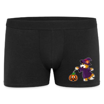 Katze Halloween Hexe - Männer Boxer Shorts - Schwarz - Vorne