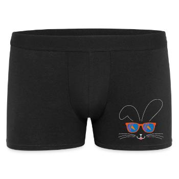 Osterhase lustig mit Sonnenbrille funny Bunny - Männer Boxer Shorts - Schwarz - Vorne