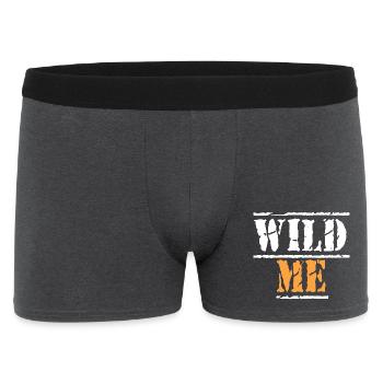 WILD ME Zitat - Männer Boxer Shorts - Anthrazit - Vorne