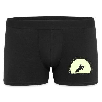 Silhouette Cheval Équestre Nocturne - Boxer Homme - noir - Devant