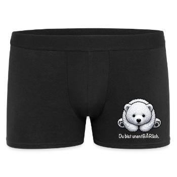 Du Bist UnentBÄRlich – Cartoon Bär Süß Niedlich - Männer Boxer Shorts - Schwarz - Vorne