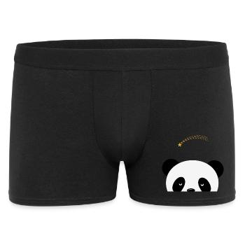 Panda rêveur avec étoile filante - Boxer Homme - noir - Devant