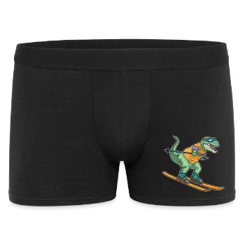 Tyrannosaurus Skier Sports d’hiver - Boxer Homme - noir - Devant