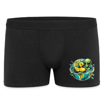 Design für Erdenliebe und Alien-Freundschaft - Männer Boxer Shorts - Schwarz - Vorne