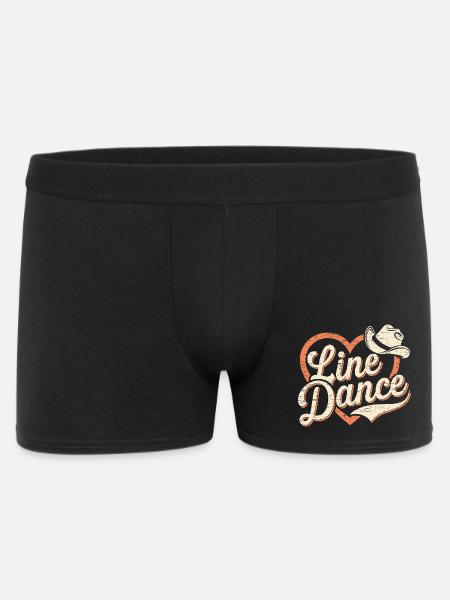 Herz und Cowboy Hut Design Linedance - Männer Boxer Shorts - Schwarz