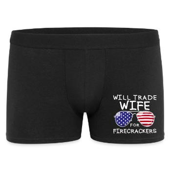 Troquez la femme pour les feux d’artifice masculins le 4 juillet - Boxer Homme - noir - Devant